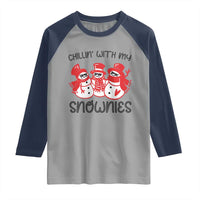 Snowman Christmas Raglan Shirt Chillin With My Snowmies Ugly Gift