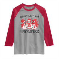Snowman Christmas Raglan Shirt Chillin With My Snowmies Ugly Gift