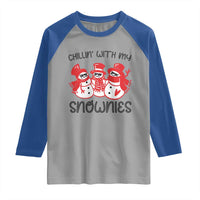 Snowman Christmas Raglan Shirt Chillin With My Snowmies Ugly Gift