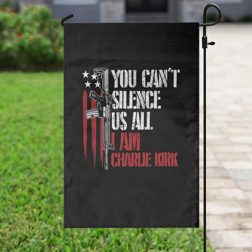 Charlie Kirk Garden Flag You Cant Silence Us All USA Flag - Wonder Print Shop