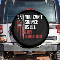 Charlie Kirk Spare Tire Cover You Cant Silence Us All USA Flag - Wonder Print Shop