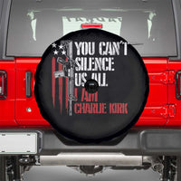 Charlie Kirk Spare Tire Cover You Cant Silence Us All USA Flag - Wonder Print Shop