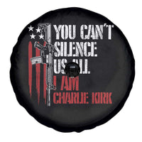Charlie Kirk Spare Tire Cover You Cant Silence Us All USA Flag - Wonder Print Shop
