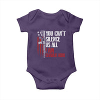 Charlie Kirk Baby Onesie You Cant Silence Us All USA Flag - Wonder Print Shop