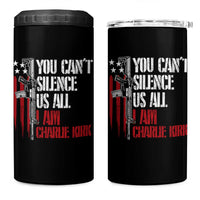 Charlie Kirk 4 in 1 Can Cooler Tumbler You Cant Silence Us All USA Flag - Wonder Print Shop
