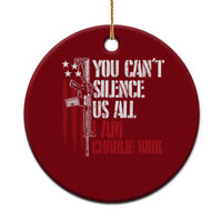 Charlie Kirk Ceramic Ornament You Cant Silence Us All USA Flag - Wonder Print Shop