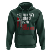 Charlie Kirk Hoodie You Cant Silence Us All USA Flag - Wonder Print Shop