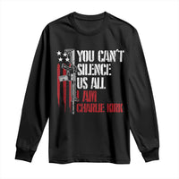 Charlie Kirk Long Sleeve Shirt You Cant Silence Us All USA Flag - Wonder Print Shop