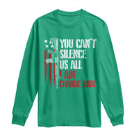 Charlie Kirk Long Sleeve Shirt You Cant Silence Us All USA Flag - Wonder Print Shop