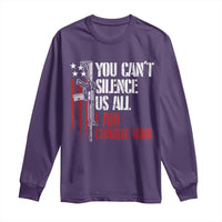 Charlie Kirk Long Sleeve Shirt You Cant Silence Us All USA Flag - Wonder Print Shop