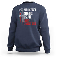 Charlie Kirk Sweatshirt You Cant Silence Us All USA Flag - Wonder Print Shop