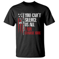 Charlie Kirk T Shirt You Cant Silence Us All USA Flag - Wonder Print Shop