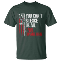 Charlie Kirk T Shirt You Cant Silence Us All USA Flag - Wonder Print Shop
