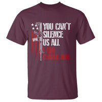 Charlie Kirk T Shirt You Cant Silence Us All USA Flag - Wonder Print Shop