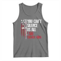 Charlie Kirk Tank Top You Cant Silence Us All USA Flag - Wonder Print Shop