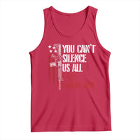 Charlie Kirk Tank Top You Cant Silence Us All USA Flag - Wonder Print Shop