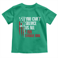 Charlie Kirk Toddler T Shirt You Cant Silence Us All USA Flag - Wonder Print Shop