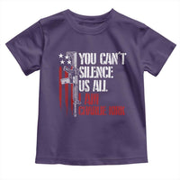 Charlie Kirk Toddler T Shirt You Cant Silence Us All USA Flag - Wonder Print Shop