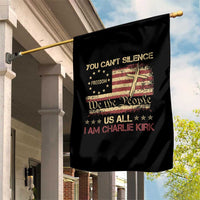 Charlie Kirk Garden Flag You Cant Silence Us All Retro American Flag Cross - Wonder Print Shop