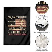 Charlie Kirk Garden Flag You Cant Silence Us All Retro American Flag Cross - Wonder Print Shop