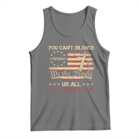Charlie Kirk Tank Top You Cant Silence Us All Retro American Flag Cross - Wonder Print Shop