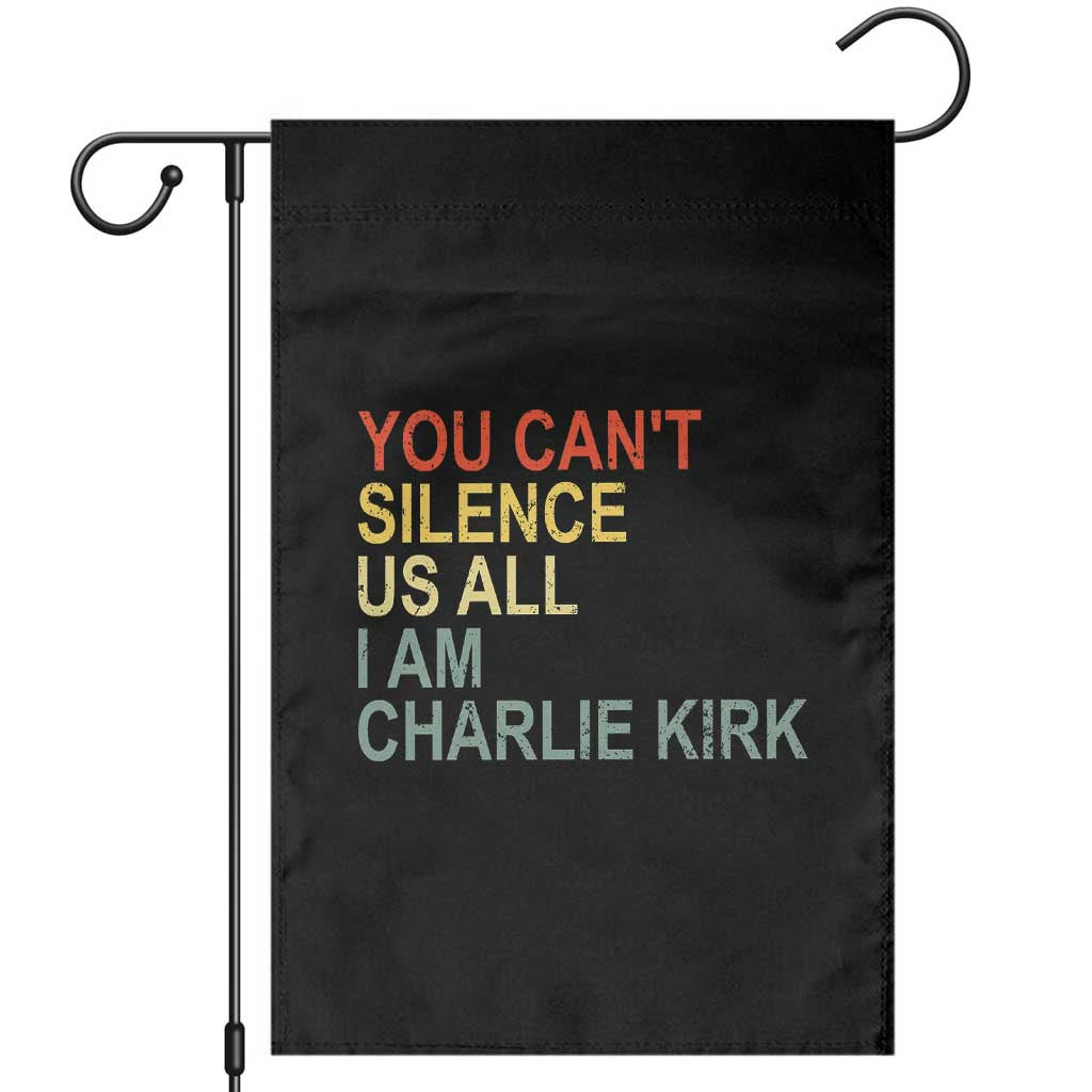Charlie Kirk Garden Flag Retro You Cant Silence Us All - Wonder Print Shop