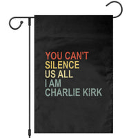 Charlie Kirk Garden Flag Retro You Cant Silence Us All - Wonder Print Shop
