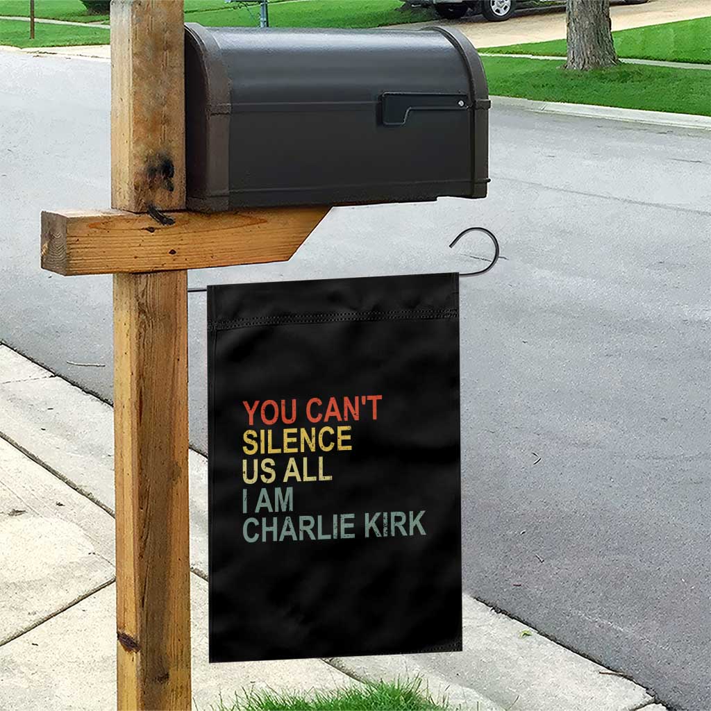 Charlie Kirk Garden Flag Retro You Cant Silence Us All - Wonder Print Shop