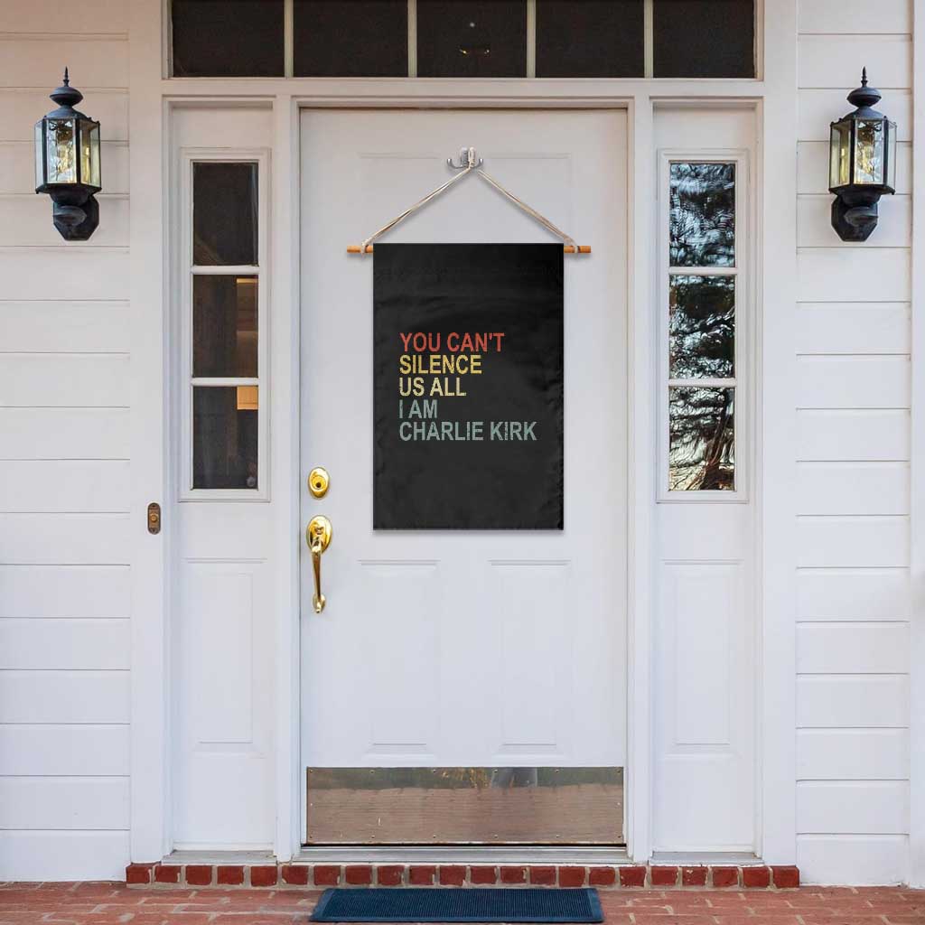 Charlie Kirk Garden Flag Retro You Cant Silence Us All - Wonder Print Shop