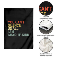 Charlie Kirk Garden Flag Retro You Cant Silence Us All - Wonder Print Shop