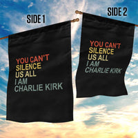 Charlie Kirk Garden Flag Retro You Cant Silence Us All - Wonder Print Shop