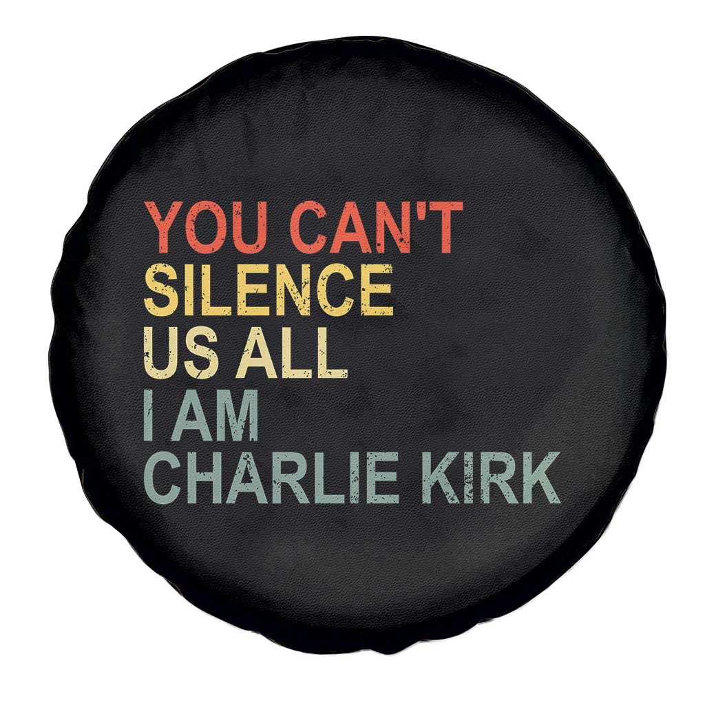Charlie Kirk Spare Tire Cover Retro You Cant Silence Us All - undefined
