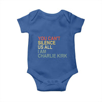 Charlie Kirk Baby Onesie Retro You Cant Silence Us All - Wonder Print Shop