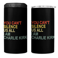 Charlie Kirk 4 in 1 Can Cooler Tumbler Retro You Cant Silence Us All - Wonder Print Shop