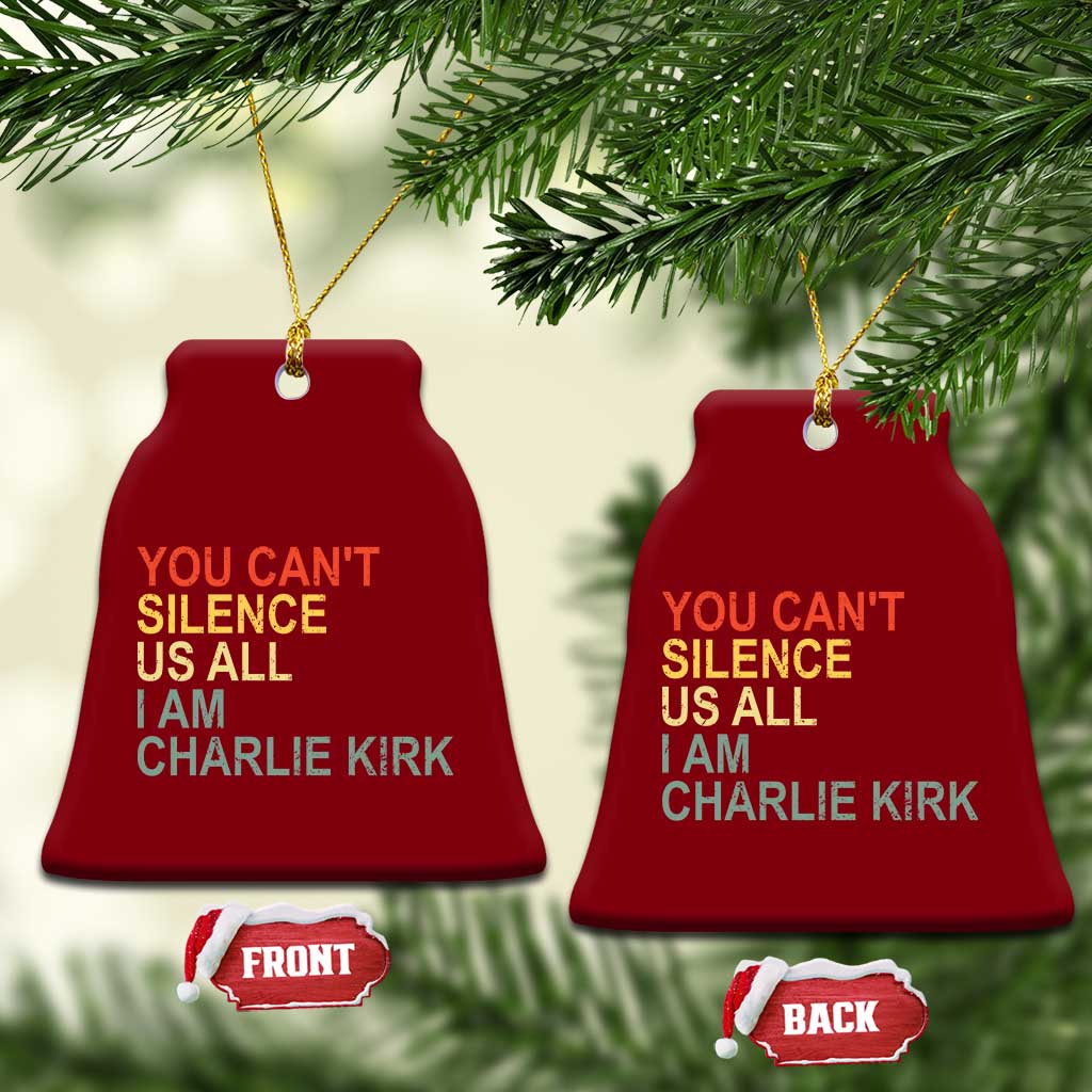 Charlie Kirk Ceramic Ornament Retro You Cant Silence Us All - Wonder Print Shop