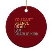 Charlie Kirk Ceramic Ornament Retro You Cant Silence Us All - Wonder Print Shop