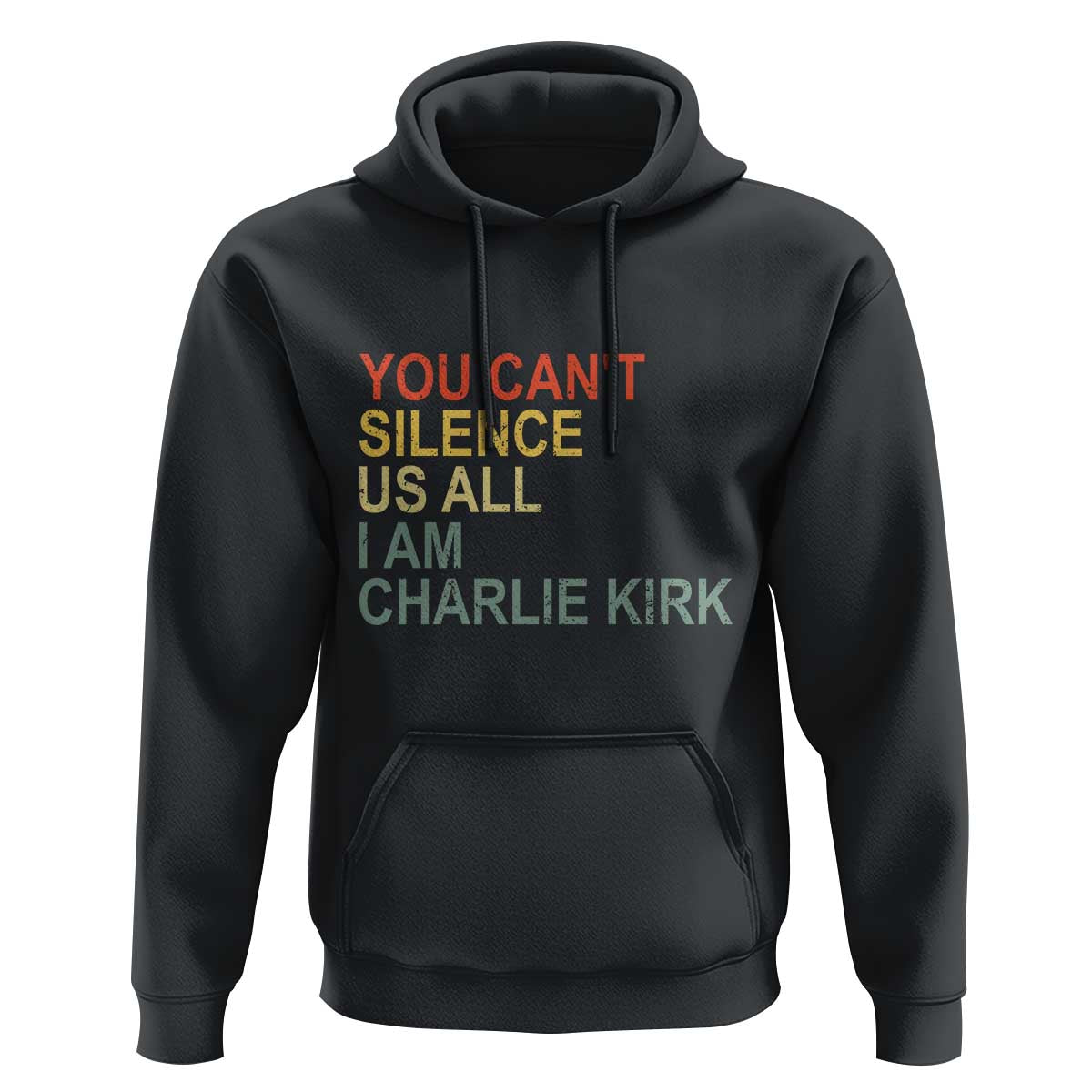 Charlie Kirk Hoodie Retro You Cant Silence Us All - Wonder Print Shop