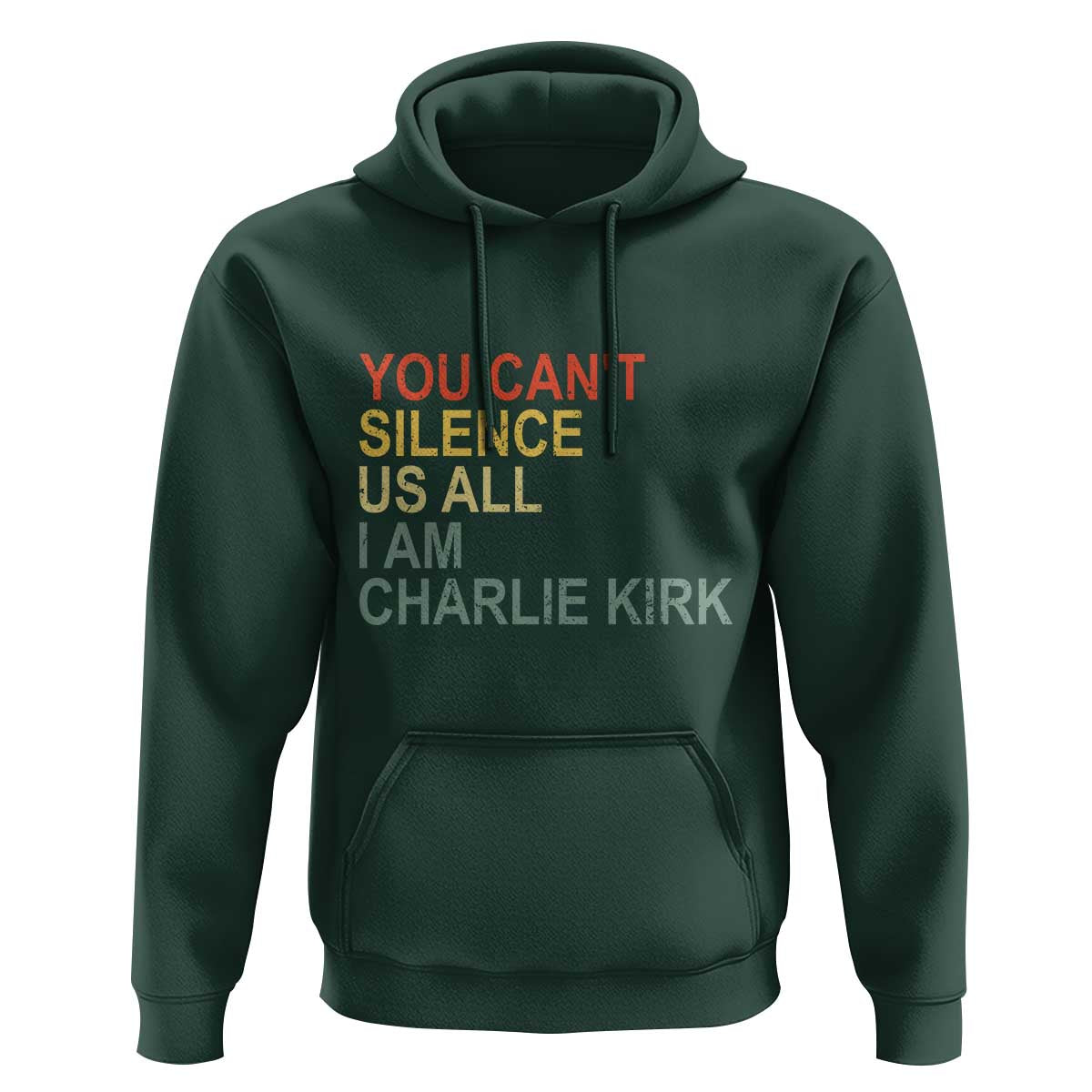 Charlie Kirk Hoodie Retro You Cant Silence Us All - Wonder Print Shop