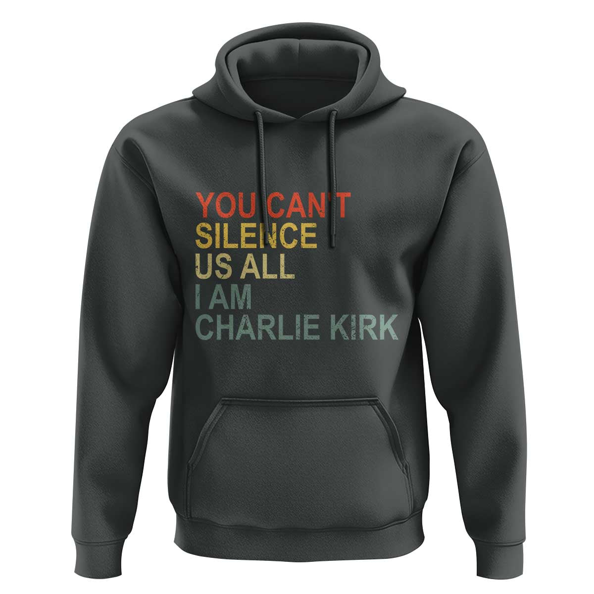 Charlie Kirk Hoodie Retro You Cant Silence Us All - Wonder Print Shop