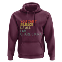 Charlie Kirk Hoodie Retro You Cant Silence Us All - Wonder Print Shop