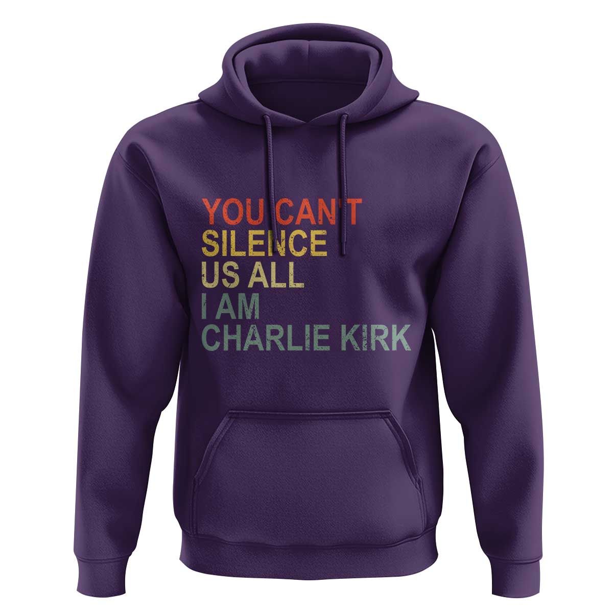 Charlie Kirk Hoodie Retro You Cant Silence Us All - Wonder Print Shop