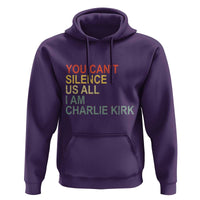 Charlie Kirk Hoodie Retro You Cant Silence Us All - Wonder Print Shop