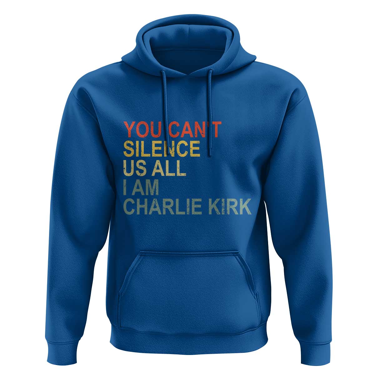 Charlie Kirk Hoodie Retro You Cant Silence Us All - Wonder Print Shop