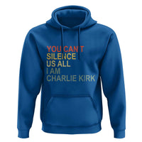 Charlie Kirk Hoodie Retro You Cant Silence Us All - Wonder Print Shop
