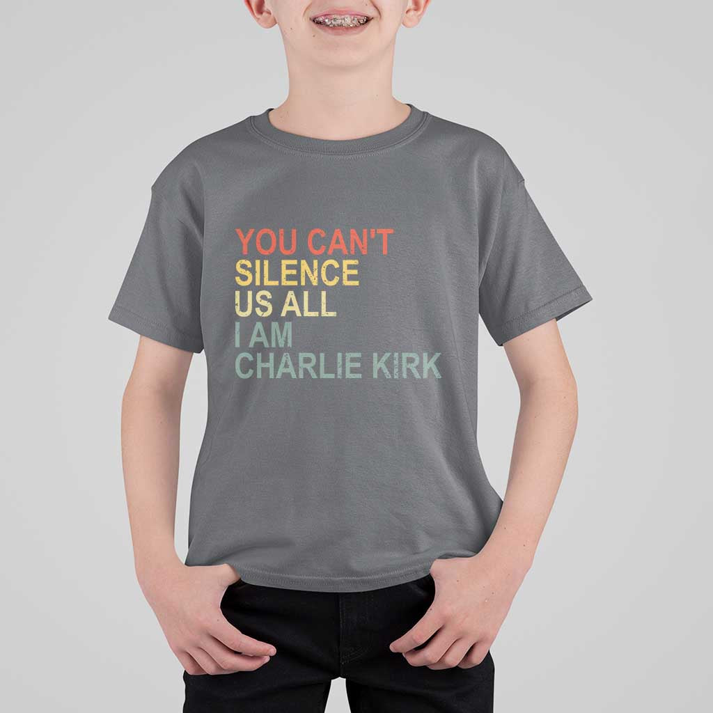 Charlie Kirk T Shirt For Kid Retro You Cant Silence Us All - Wonder Print Shop