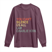 Charlie Kirk Long Sleeve Shirt Retro You Cant Silence Us All - Wonder Print Shop