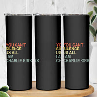 Charlie Kirk Skinny Tumbler Retro You Cant Silence Us All - Wonder Print Shop