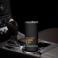 Charlie Kirk Skinny Tumbler Retro You Cant Silence Us All - Wonder Print Shop