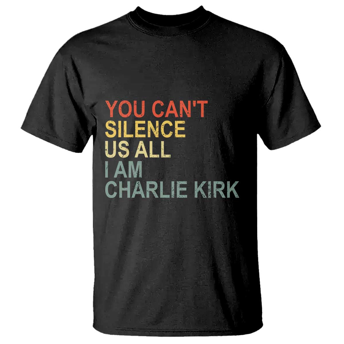Charlie Kirk T Shirt Retro You Cant Silence Us All - Wonder Print Shop