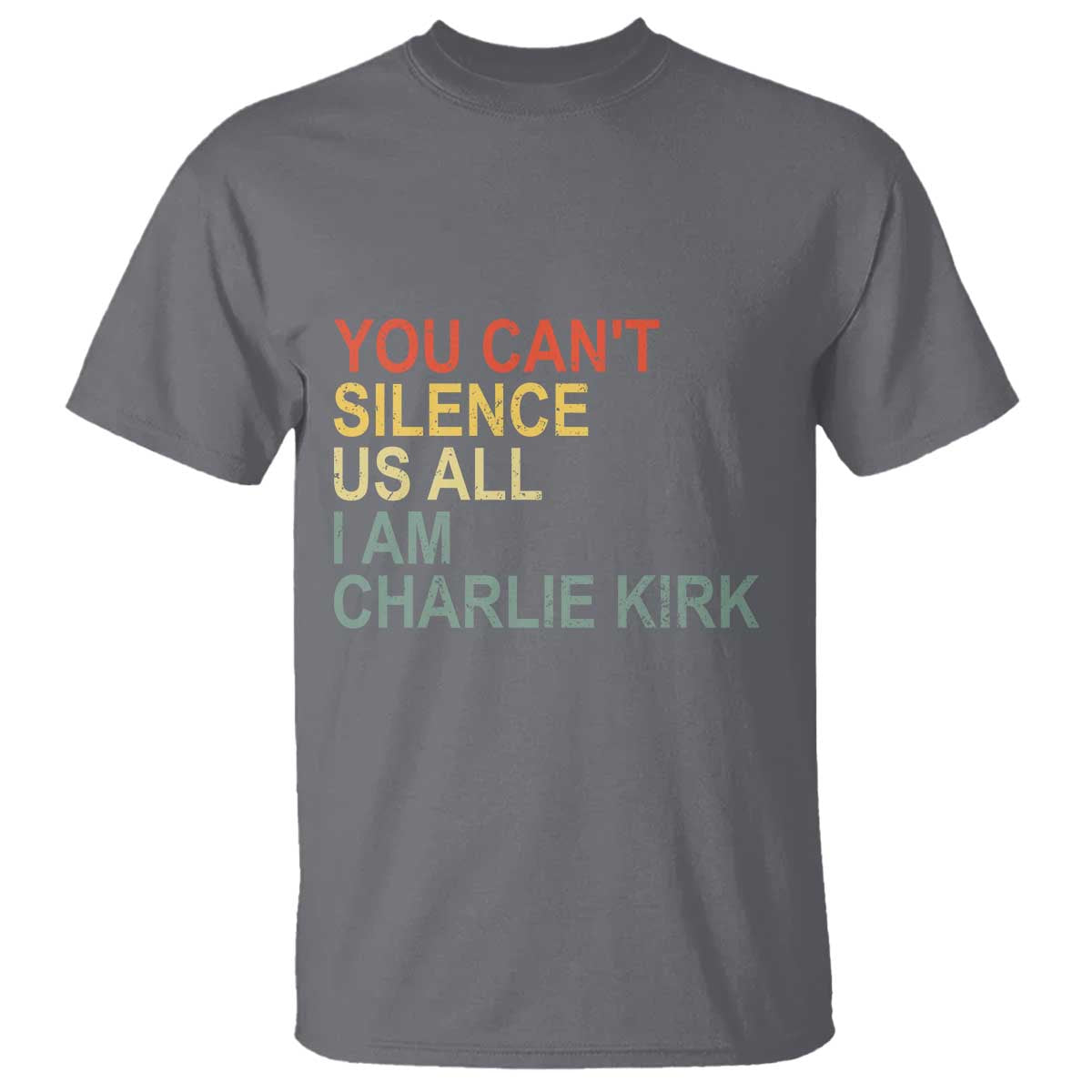 Charlie Kirk T Shirt Retro You Cant Silence Us All - Wonder Print Shop